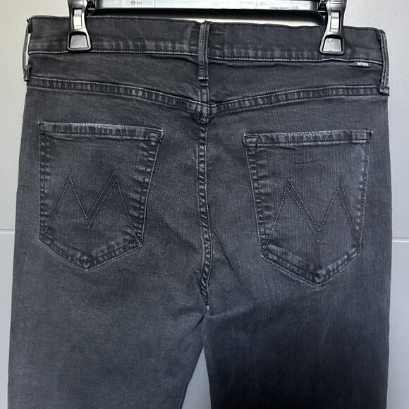 Mother The Mid Rise Dazzler Ankle Jeans Size 32 Black Denim Not Guilty Stretchy - Picture 11 of 14